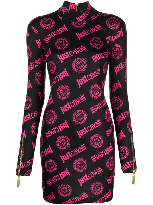 Jacquard Logo-Motif Mini Dress