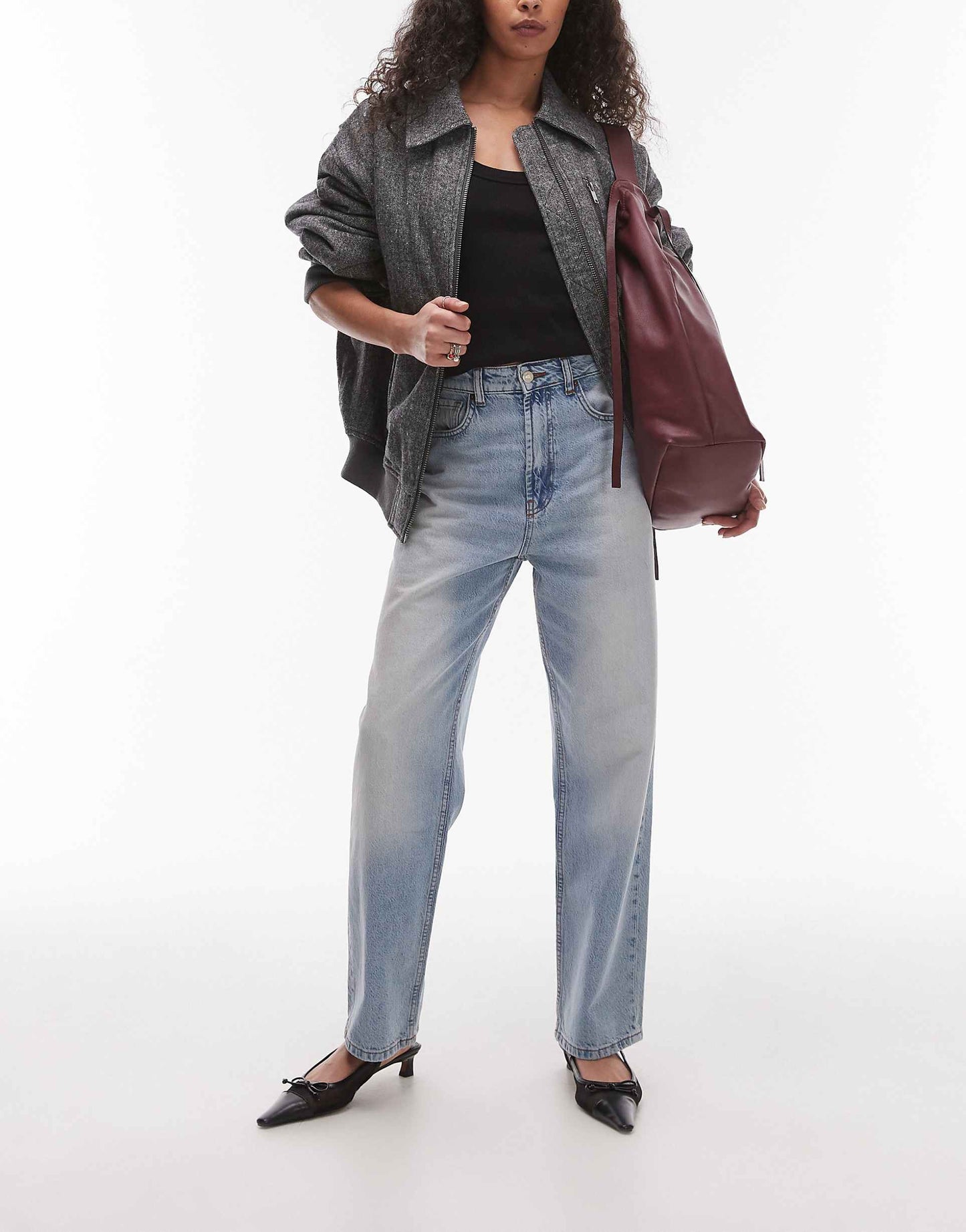 Lennox Leather Tote With Ruche Detail