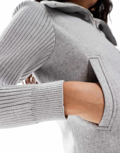 Ribbed Sleeve Jacket