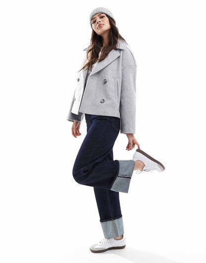Button Down Wool Look Jacket