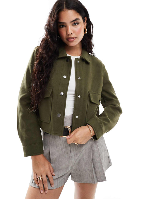Boxy Wool Look Jacket