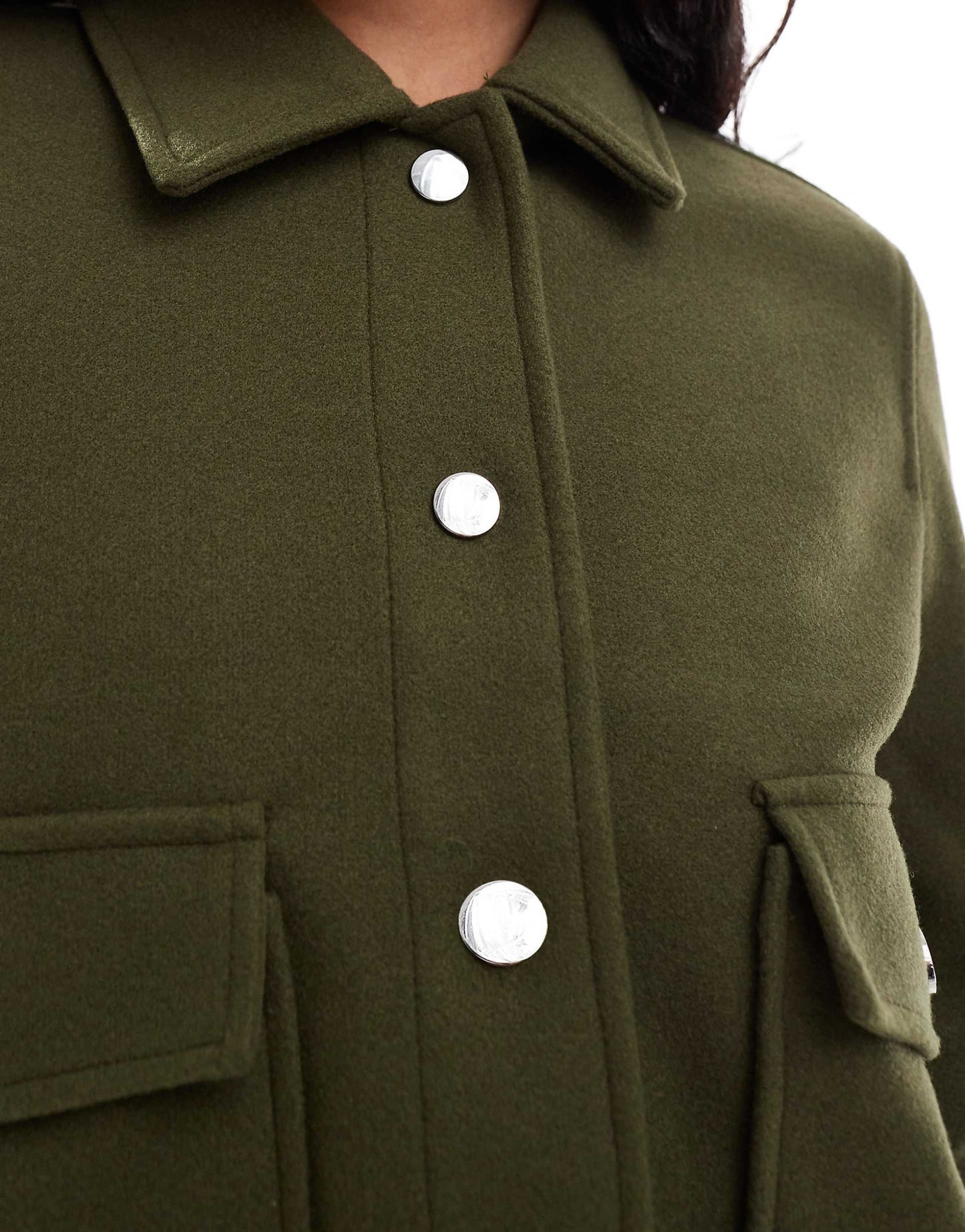 Boxy Wool Look Jacket