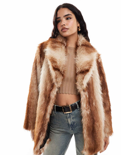 Str Vintage Inspired Faux Fur Coat