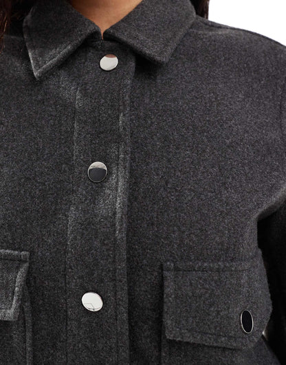 Boxy Wool Look Jacket