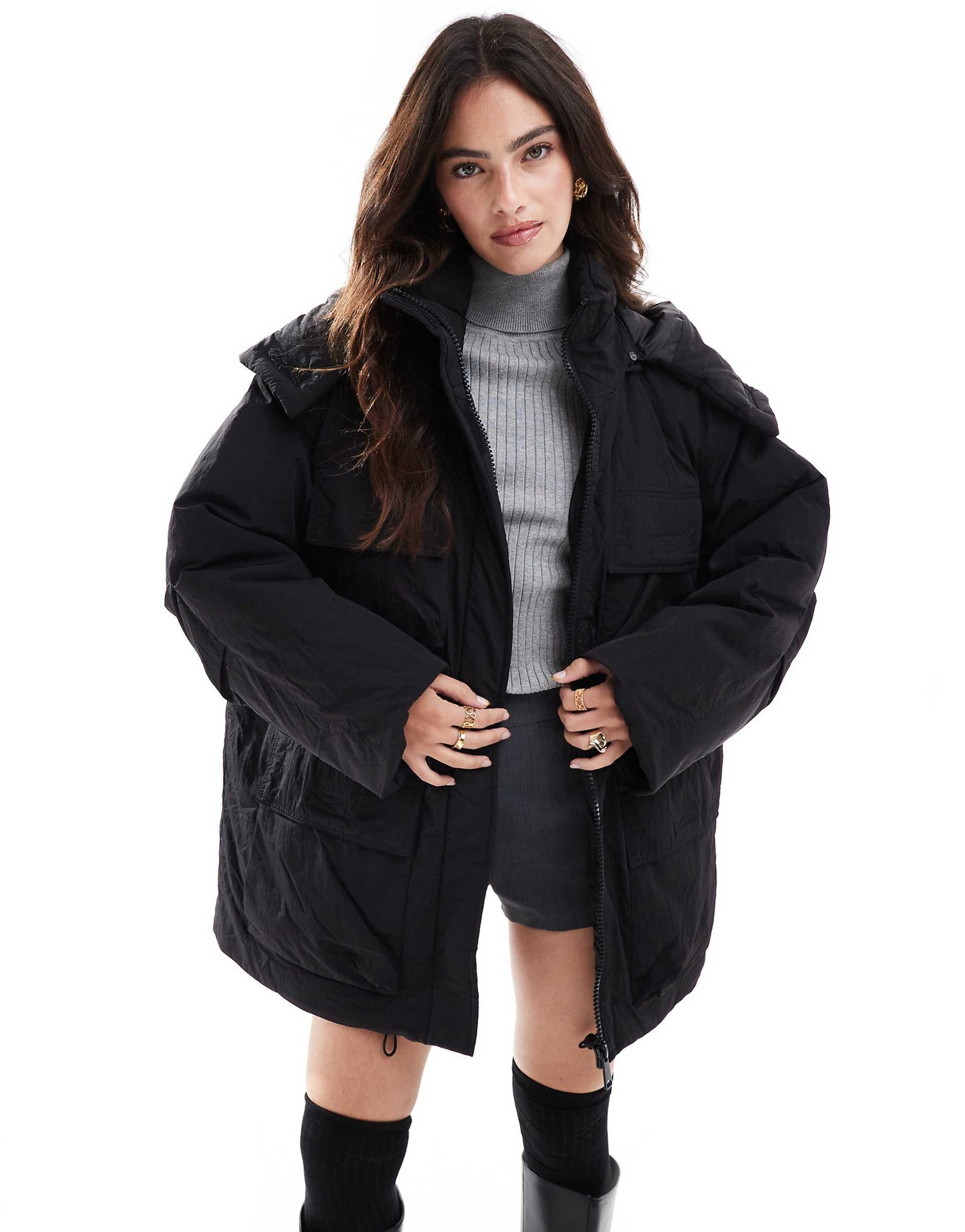 Str Multi Pocket Puffer Jacket