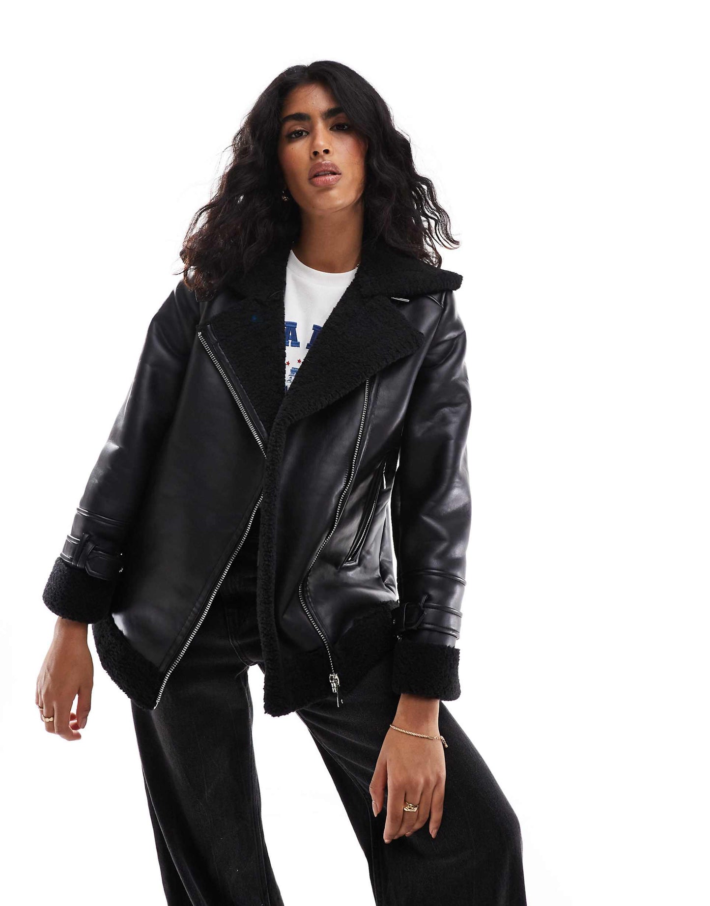 Oversized Borg Lined Aviator