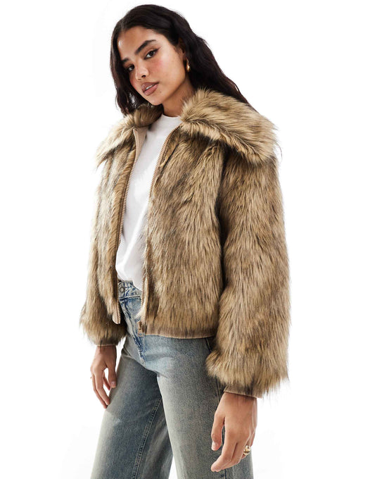 Str Faux Fur Jacket