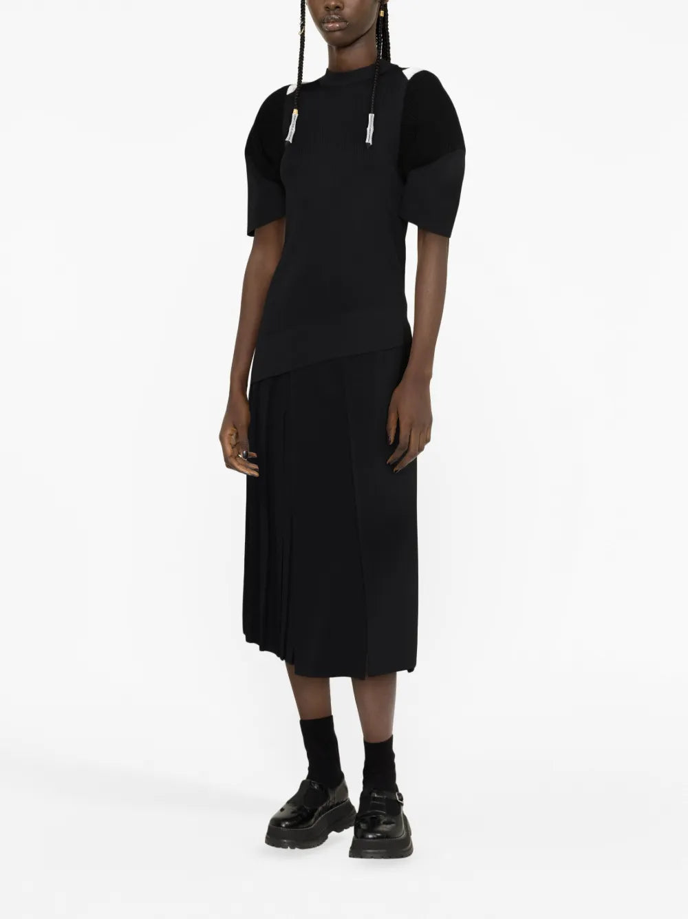 Asymmetric-Hem Knit Top