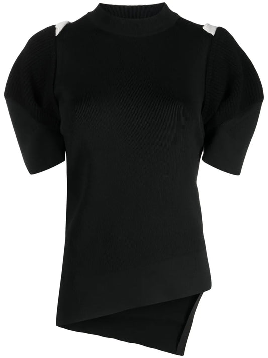 Asymmetric-Hem Knit Top