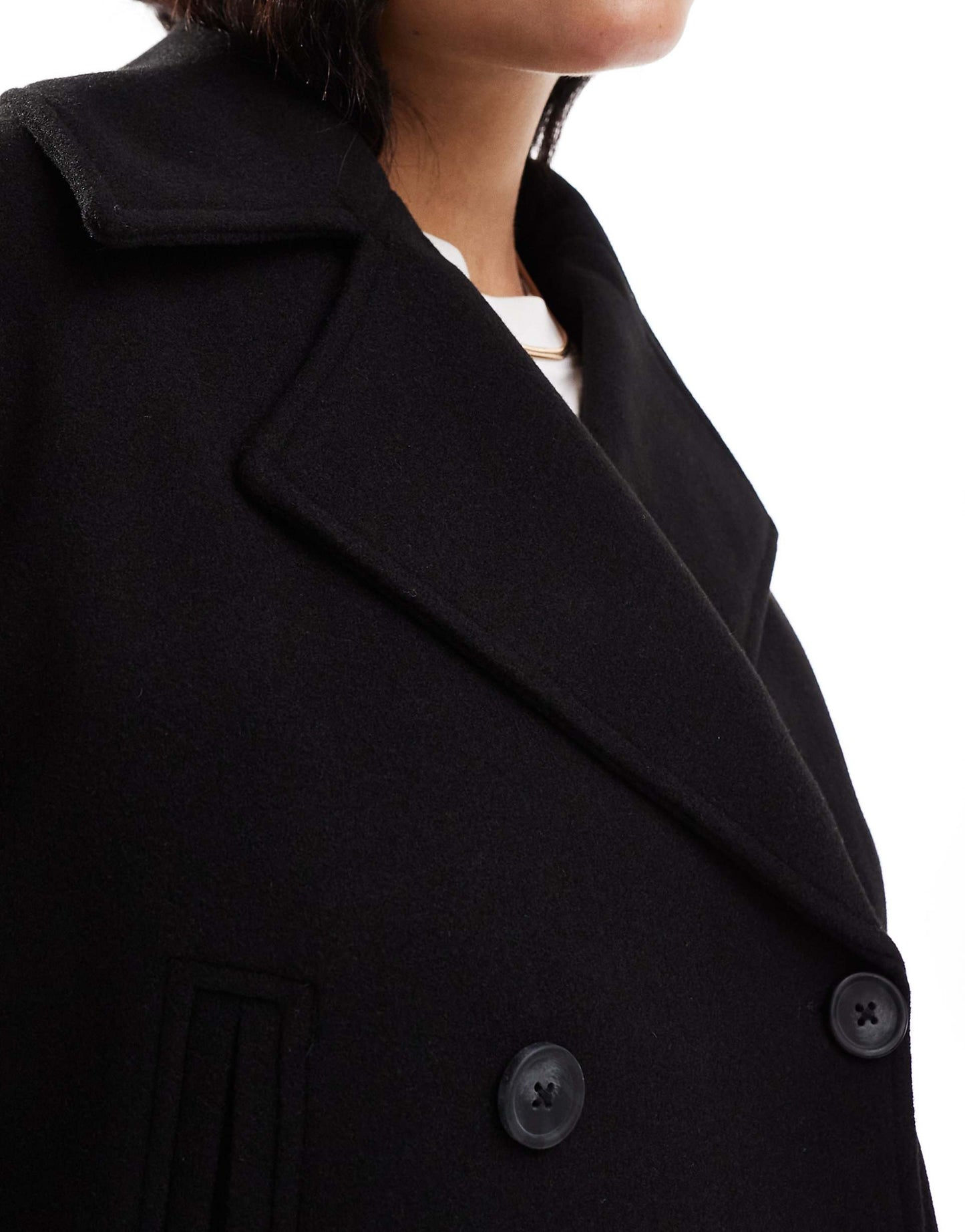 Button Down Wool Look Jacket