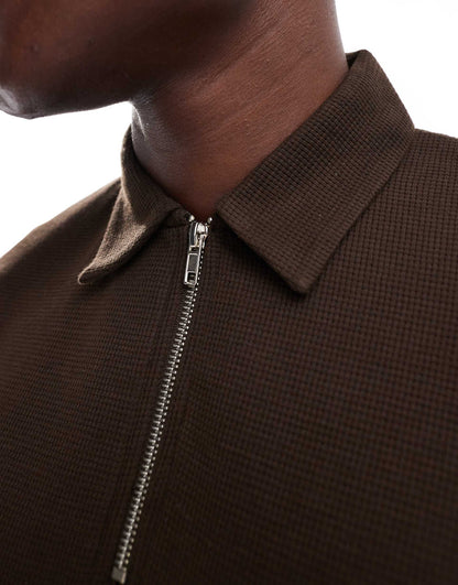 Relaxed Boxy Zip Polo