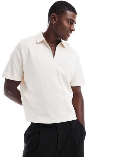 Relaxed Boxy Zip Polo