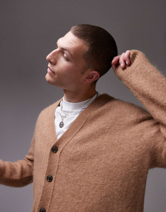 Textured Alpaca Blend Cardigan