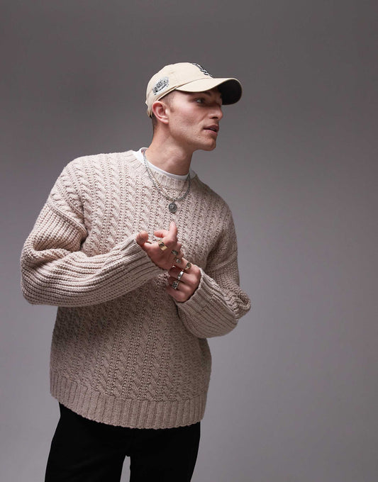 Wool Cable Knit Jumper
