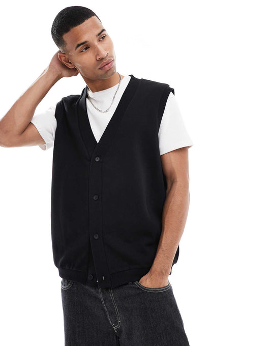 Oversized V Neck Jersey Cardigan