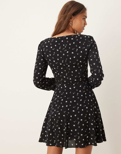 Long Sleeve Mini Tea Dress