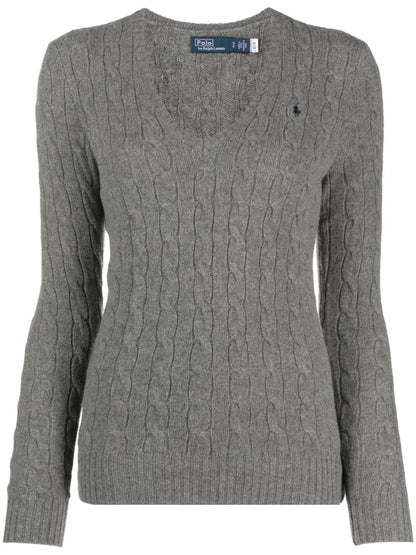 Polo Pony-Motif Cable-Knit Jumper