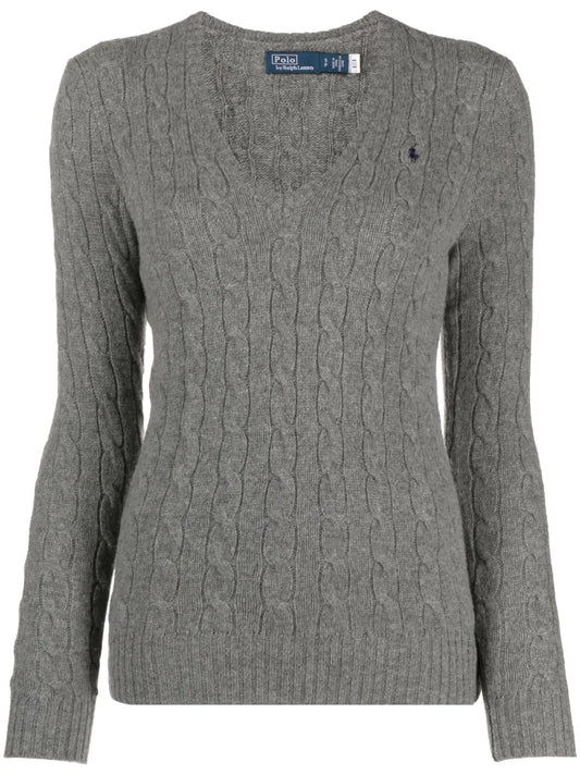 Polo Pony-Motif Cable-Knit Jumper
