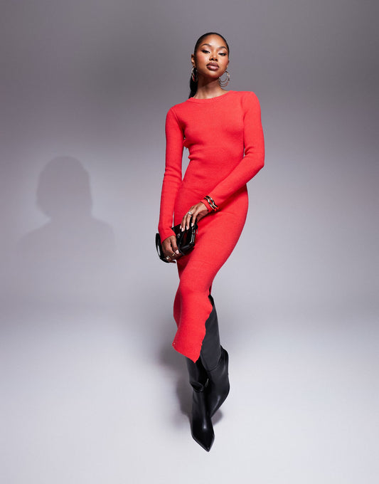 Knitted Bodycon Midaxi Jumper Dress