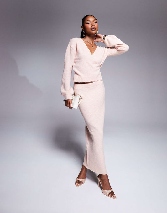 Knitted Column Maxi Skirt Co-Ord