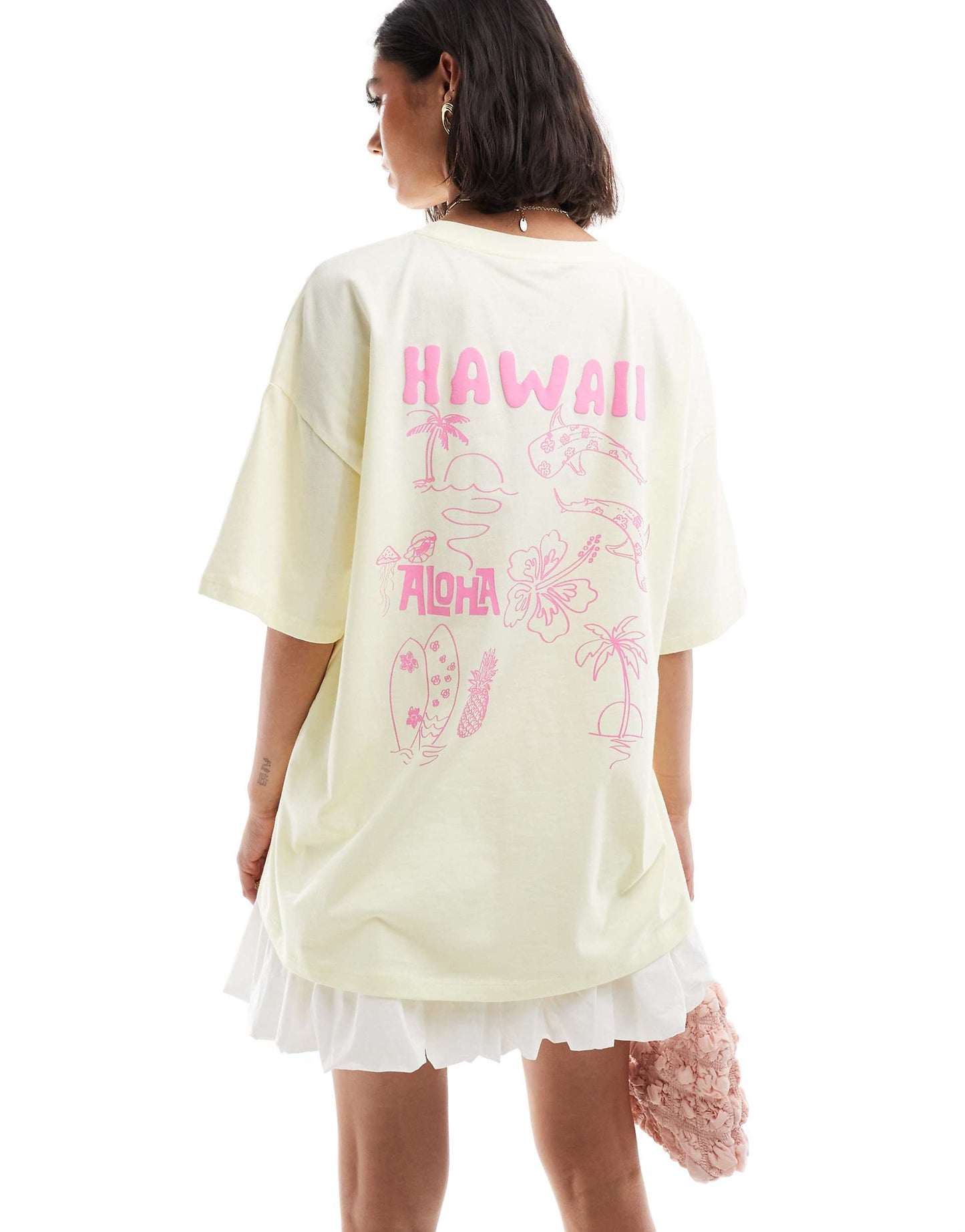 Oversized T-Shirt With Hawaii Graphic