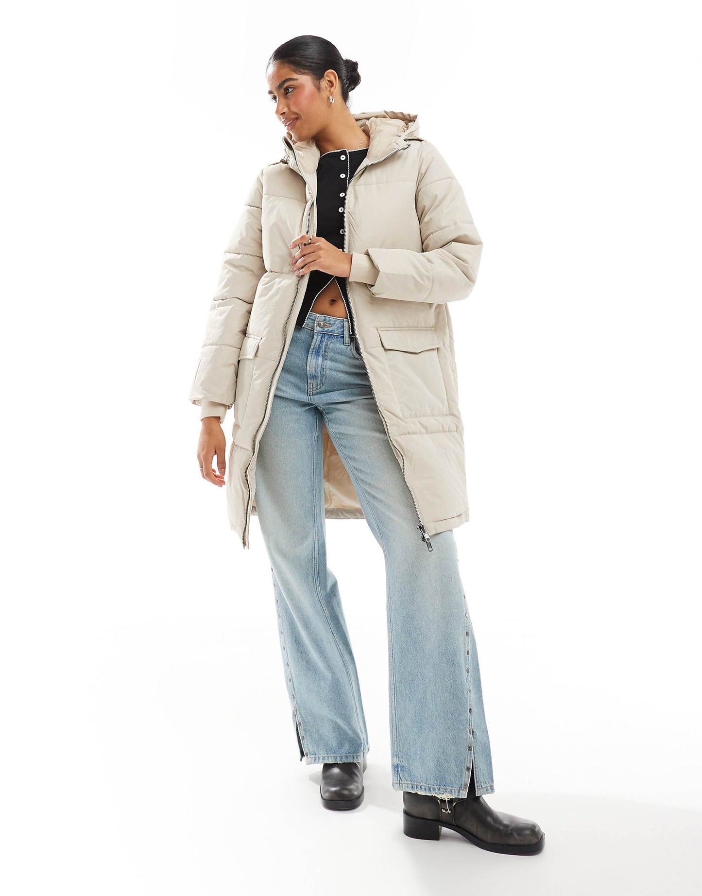 Longline Hooded Puffer Jacket