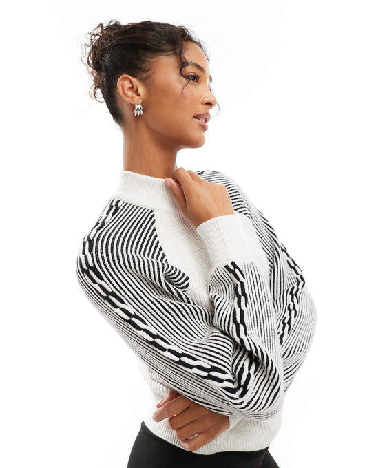 Contrast Rib Knit Jumper