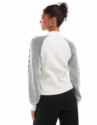 Contrast Rib Knit Jumper