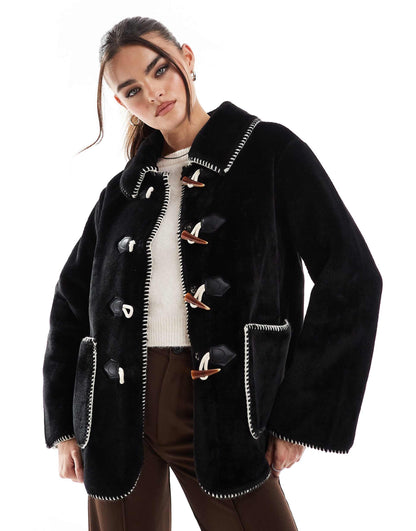 Fur Jacket With Toggle Fastenings