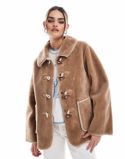 Fur Jacket With Toggle Fastenings