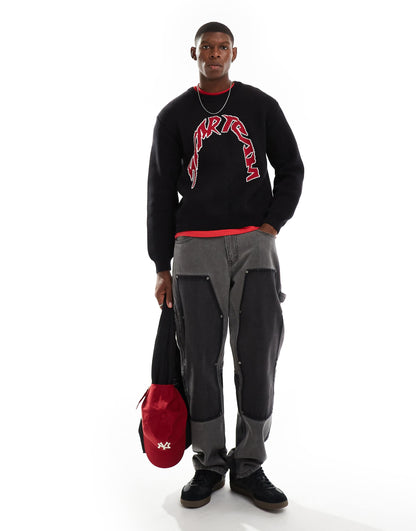 Emilio Jumper With Varsity Style Jacquard Graphic