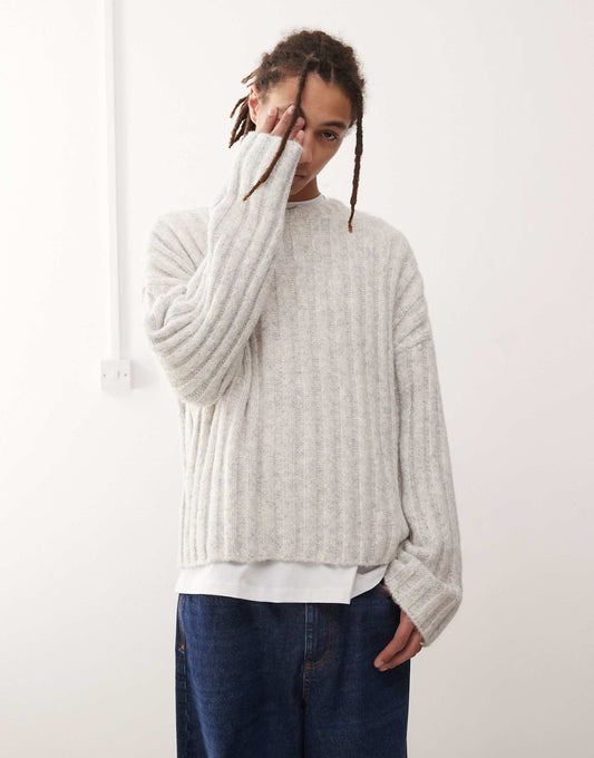 Connor Wool Blend Slightly Cropped Rib Jumper