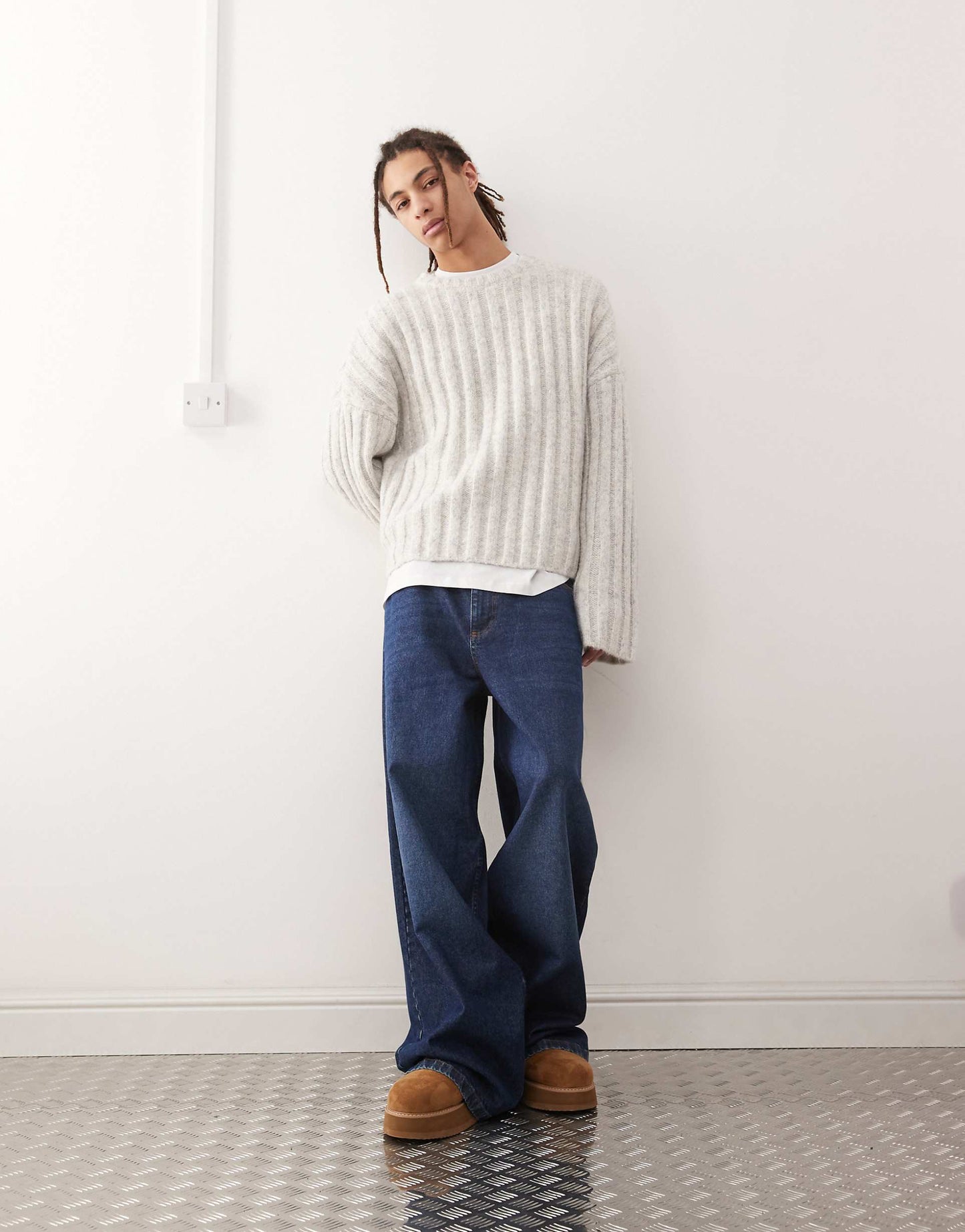 Connor Wool Blend Slightly Cropped Rib Jumper