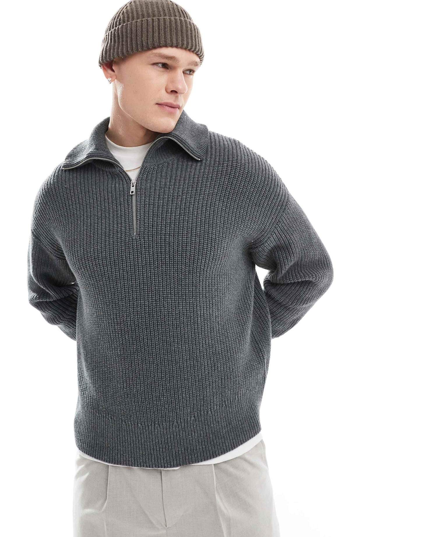 Jim Wool Blend Half Zip Jumper