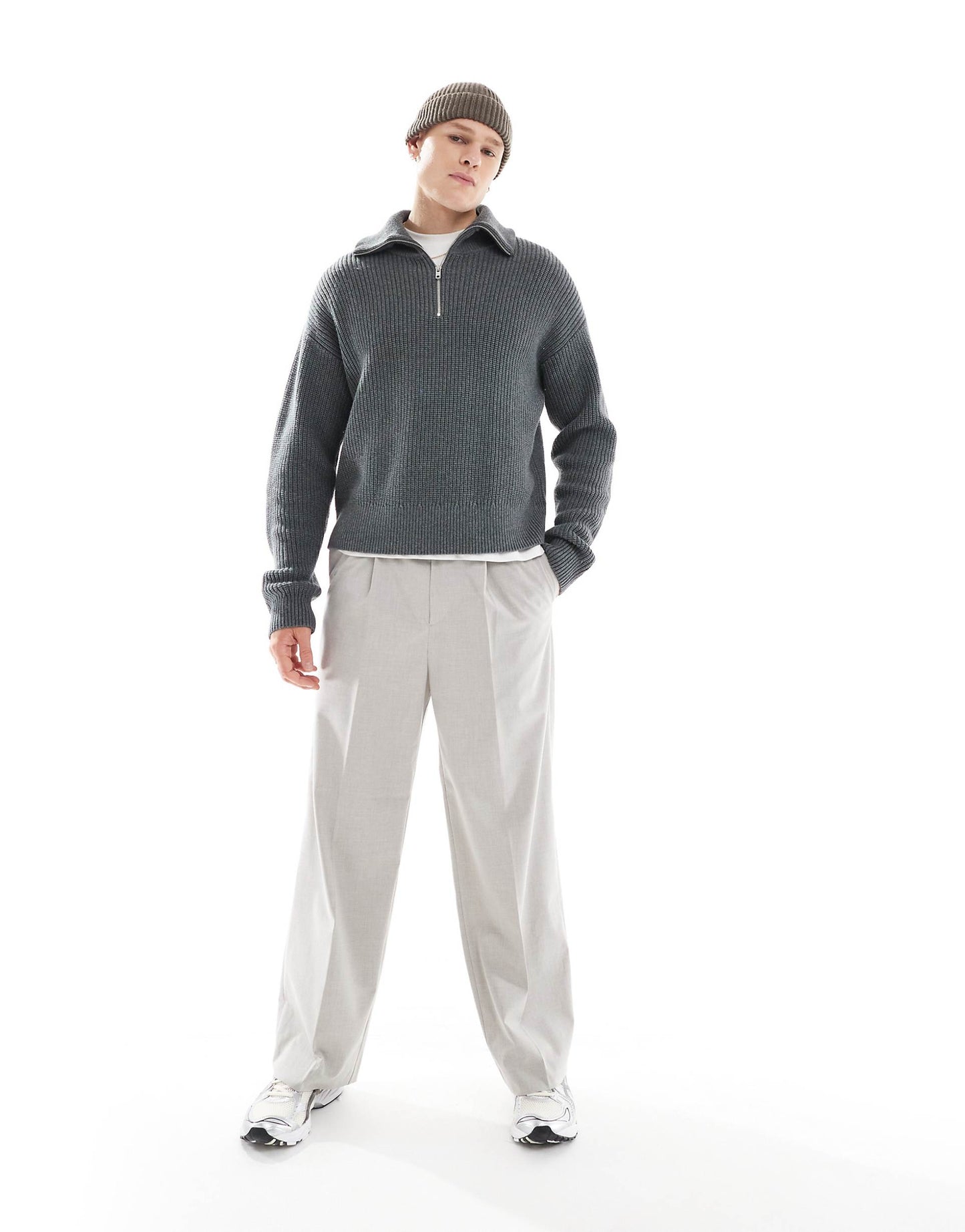 Jim Wool Blend Half Zip Jumper