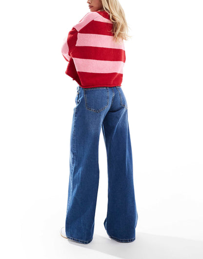 Petite High Waisted Wide Leg Jeans