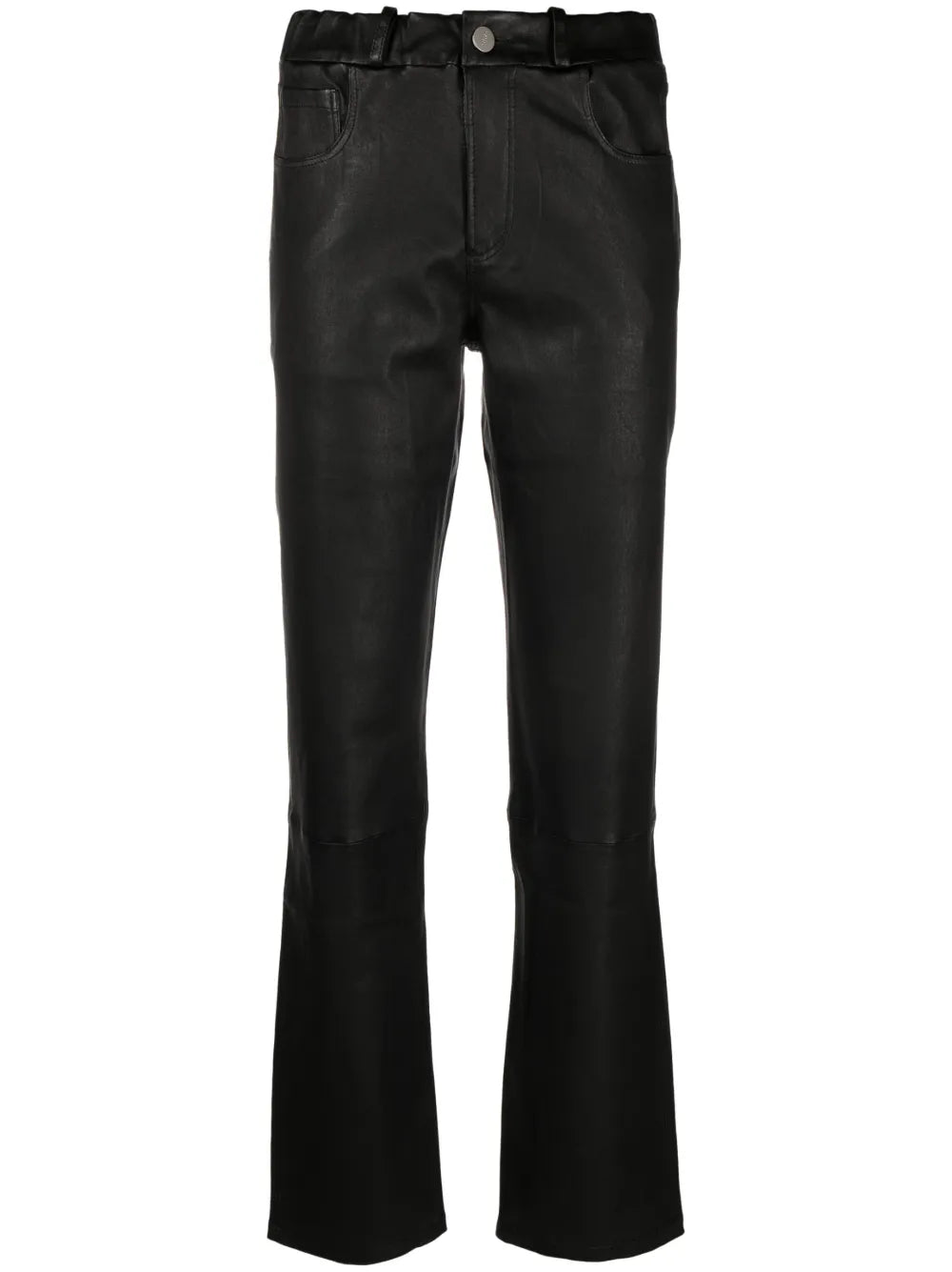 Leather Straight-Leg Trousers