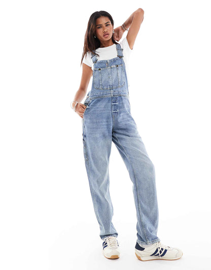 Workwear Straight Fit Denim Dungarees