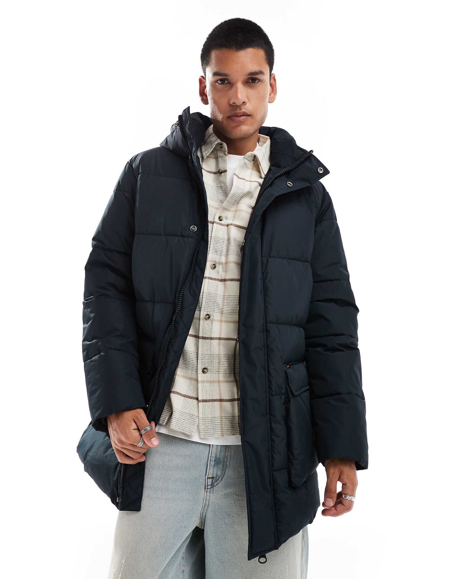 Longline Hooded Puffer Jacket