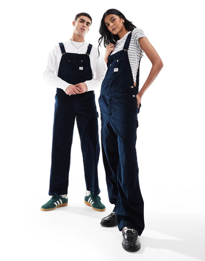 Unisex Workwear Relaxed Fit Cord Dungarees