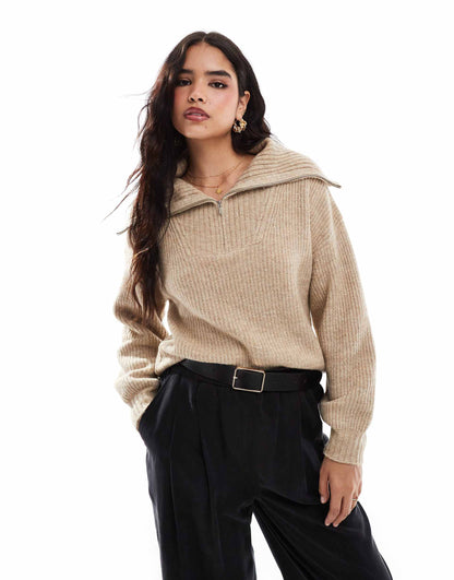 Half Zip Knitted Jumper