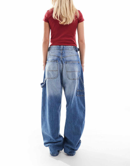 Petite Adjustable Waist Carpenter Jeans