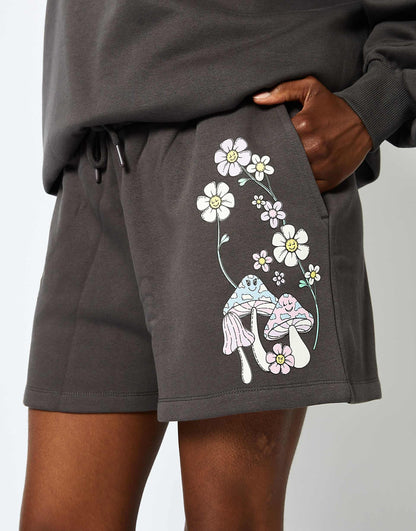 London Protect Your Peace Acid Wash Jogger Shorts
