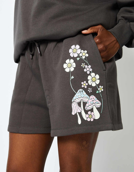 London Protect Your Peace Acid Wash Jogger Shorts