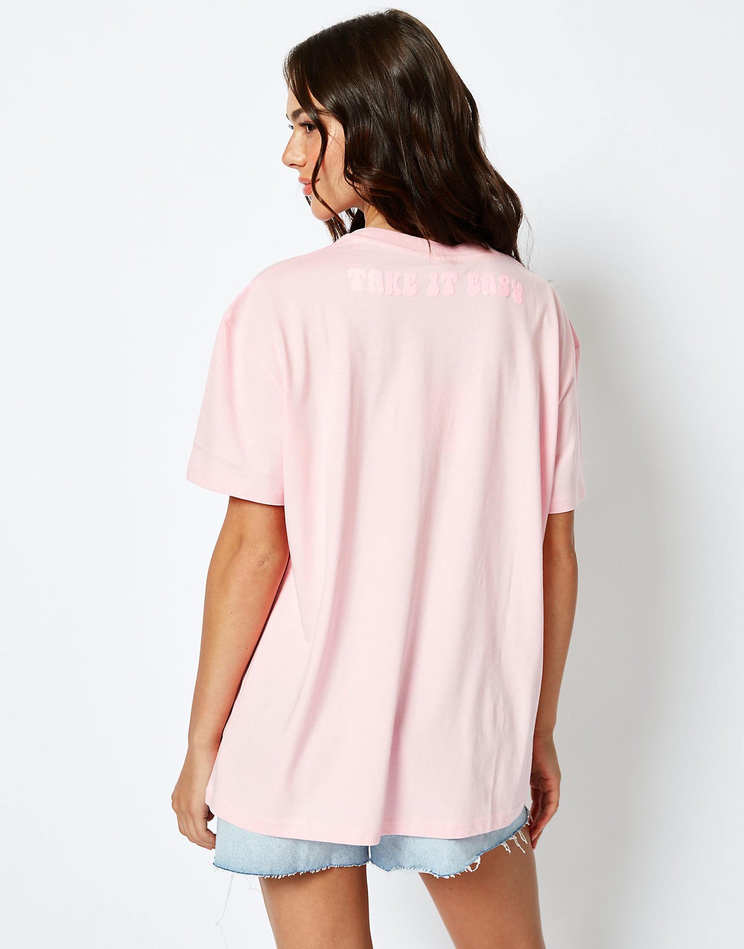 London Take It Easy Oversized Pink T-Shirt