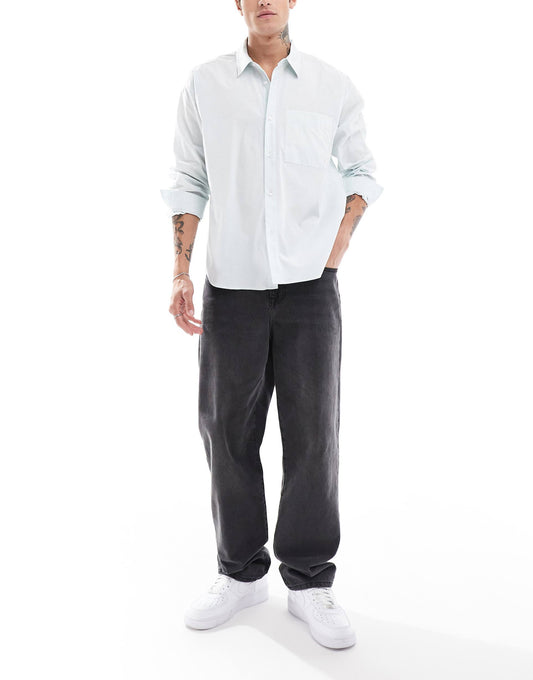 Oversized Long Sleeve Shirt With Pocket