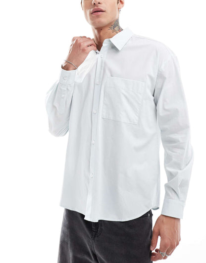 Oversized Long Sleeve Shirt With Pocket