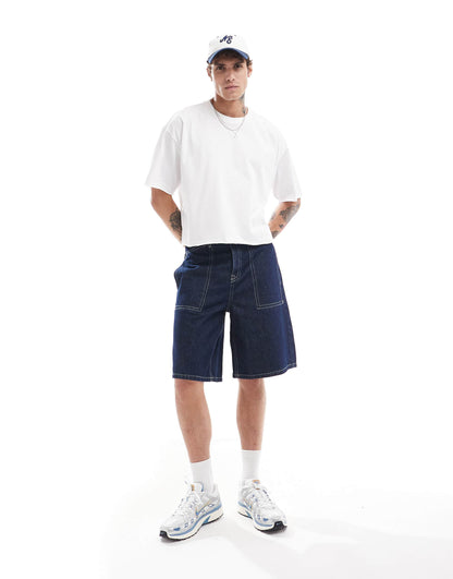 Oversized Crop T-Shirt With Raw Edge Detail