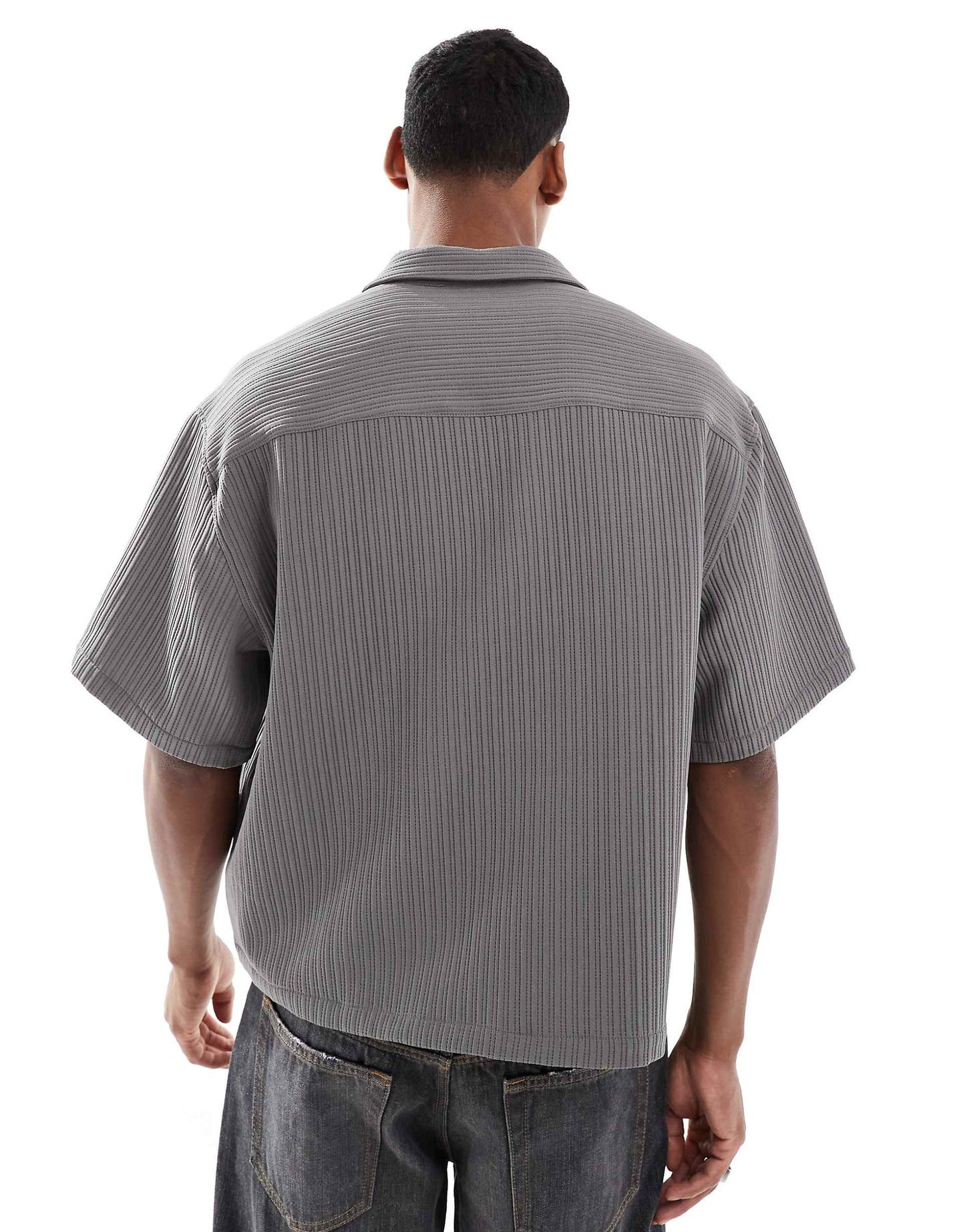 Oversized Boxy Shirt With Exaggerated Rib