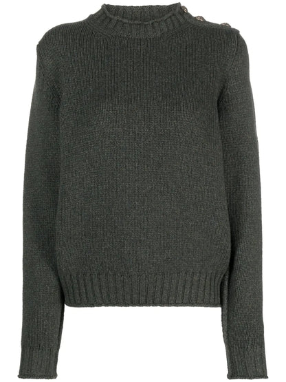 Button-Detail Cashmere Jumper
